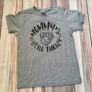 Tink and Key Mommy’s Little Turkey Tee Shirt in Heather Gray